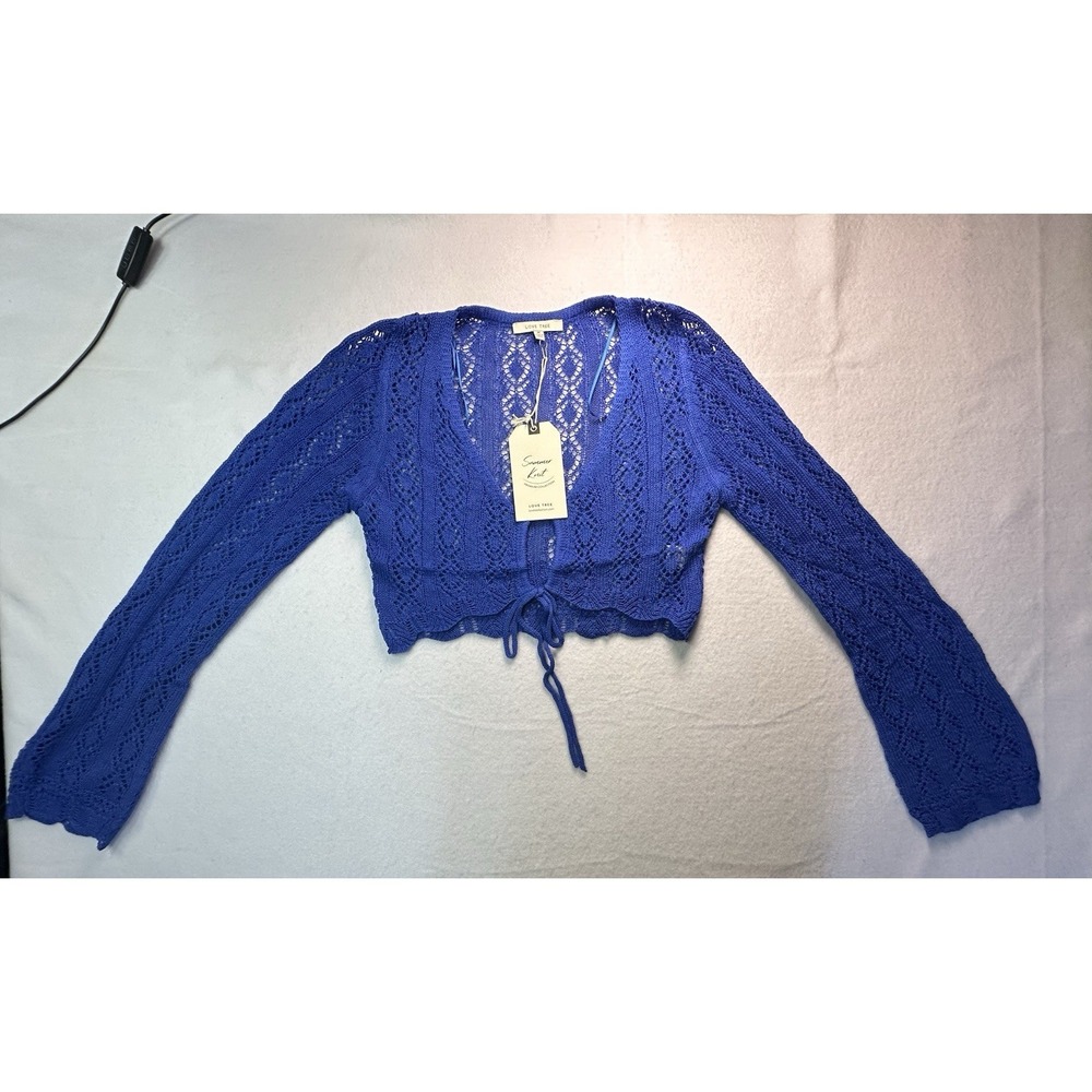 Love Tree Summer Premium Collection Size Medium Crop Top Long Sleeve Sweater NWT